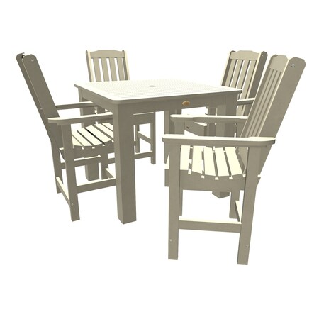 Highwood Usa Lehigh 5pc Square Counter Height Outdoor Patio Furniture Dining Set AD-CNL44-WAE